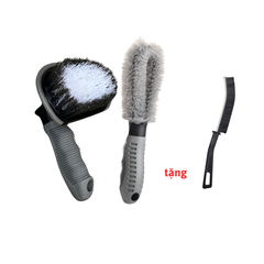 Combo Bàn Chải Chà Rửa Bánh Xe, Lốp Xe Chuyên Dụng Cho Ô Tô, Xe Máy