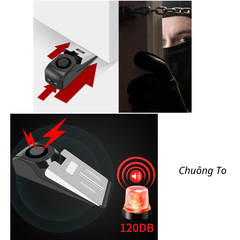 Combo Thiết Bị Chặn Cửa Báo Động + 1 Pin 9V