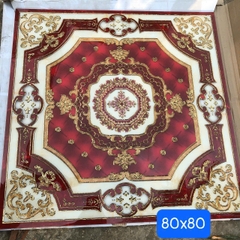 Gạch thảm chiếu nghỉ cầu thang, thang máy KT 80x80 cm HV-03 (khắc kim)