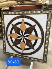 Gạch thảm chiếu nghỉ cầu thang, thang máy KT 80x80 cm HV-06 (khắc kim)
