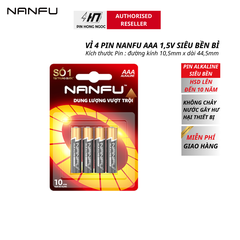 Pin NANFU AAA4 Alkaline LR03/1,5V ( Vỉ 4 Viên ) - Hàng chính hãng