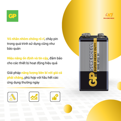 Pin 9V GP , Pin Vuông GP 6F22 vỉ 1 Viên