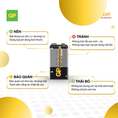 Pin 9V GP , Pin Vuông GP 6F22 vỉ 1 Viên