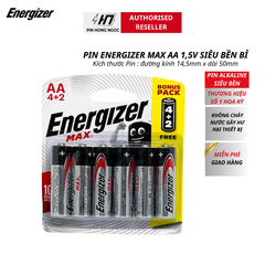 Pin AA Energizer Max AA E91 BP4+2 Vỉ 6 Viên