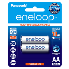 Vỉ 2 Viên Pin sạc AA Panasonic Eneloop BK-3MCCE 2000 mAh Sản xuất tại Nhật Bản