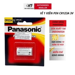 Pin CR123A Panasonic Lithium 3V made in Indonesia