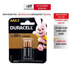 Pin Kiềm Duracell AAA vỉ 2 viên - Hộp 12 Đôi