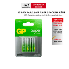 Vỉ 4 Pin GP đũa AAA Alkaline 1,5V GP24A-2U4