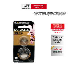 Pin CR2016 Duracell Lithium 2016 Vỉ 2 Viên