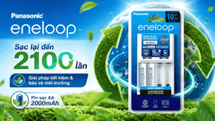 Bộ sạc Panasonic BQ CC51 kèm 2 Pin Eneloop AA 2000 mAh ( KJ51MCC20V )