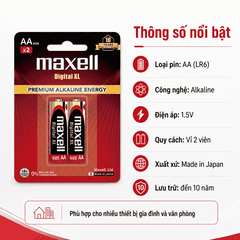 Hộp 20 Viên Pin Maxell Premium Alkaline Digital XL AA 1.5V
