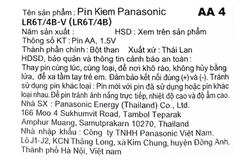 Pin Panasonic Alkaline AA 1,5V- LR6T/4B-V Hộp 48 Viên