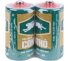Vỉ 2 Viên Pin Đại Con thỏ R20S 1,5V Nhãn xanh vỉ PVC2