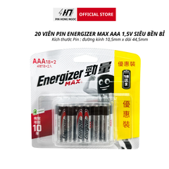 Pin Energizer Max E92 BP18+2 AAA ( Vỉ 20 Viên )