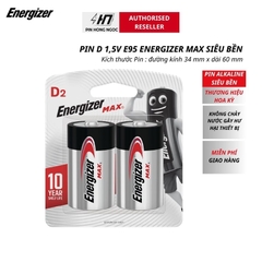 Vỉ 2 Viên Pin đại Energizer Max D E95 BP2  1,5V