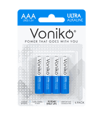 Vỉ 4 viên Pin kiềm Voniko Alkaline LR03 ( AAA ) 4B vỉ 4 viên chính hãng