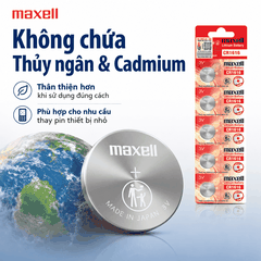 Vỉ 5 viên pin Maxell CR1616 Lithium 3V made in JAPAN