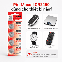 Pin Maxell CR2450 Lithium 3V vỉ 5 viên
