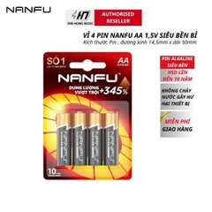 Pin NANFU AA4 Alkaline LR6/1,5V ( Vỉ 4 Viên ) - Hàng chính hãng