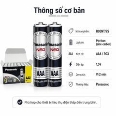 Hộp 60 viên Pin AAA 1,5V Panasonic R03NT/2S - Hàng chính hãng