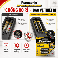 Vỉ 12 Viên Pin AA Panasonic LR6YTP1B12V Super Saver Alkaline 1.5V