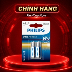 Pin Philips Ultra Alkaline AA 1.5V Vỉ 2 Viên Chính Hãng