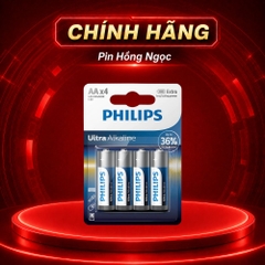 Pin Philips Ultra Alkaline AA 1.5V Vỉ 4 Viên Chính Hãng