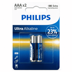 Pin Philips Ultra Alkaline AAA 1.5V Vỉ 2 Viên Chính Hãng