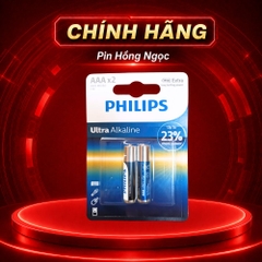 Pin Philips Ultra Alkaline AAA 1.5V Vỉ 2 Viên Chính Hãng