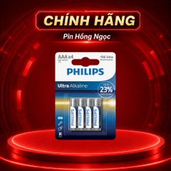 Pin Philips Ultra Alkaline AAA 1.5V Vỉ 4 Viên Chính Hãng