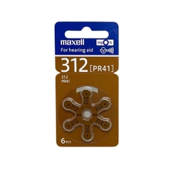 Pin trợ thính 312 Maxell micro battery PR41 WA (312) 6BS 1,45V vỉ 6 viên