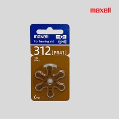 Pin trợ thính 312 Maxell micro battery PR41 WA (312) 6BS 1,45V vỉ 6 viên