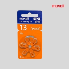 Pin trợ thính  PR48 ( 13 ) Maxell micro battery PR48 WA (13) 6BS 1,45V - Vỉ 6 Viên