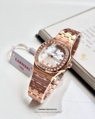 ĐỒNG HỒ NỮ CARNIVAL QUARTZ XÀ CỪ TRẮNG 8160L2-VH-TK