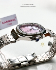 ĐỒNG HỒ NỮ CARNIVAL QUARTZ XÀ CỪ HỒNG 8160L2-VT-HK