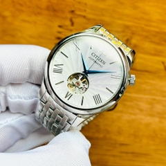 CITIZEN SUNSHINE AND LUNA OPEN HEART AUTOMATIC WHITE NH9130-84A