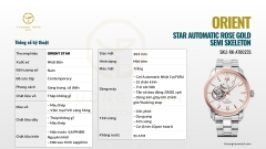 ĐỒNG HỒ NAM ORIENT STAR AUTOMATIC ROSE GOLD SEMI SKELETON RK-AT0023S ( RKAT0023S ) ( AT0023S )