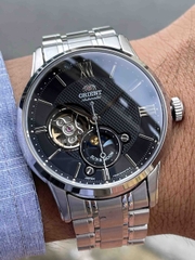 ORIENT OPEN HEART BLACK STEEL SUN & MOON GEN 4 RN-AS0001B (Nội địa)