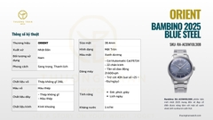ĐỒNG HỒ NAM ORIENT BAMBINO 2025 BLUE STEEL RA-AC0M10L30B