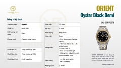 Đồng Hồ Nam Orient Oyster Black Demi SER1P007B