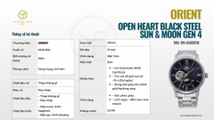 ORIENT OPEN HEART BLACK STEEL SUN & MOON GEN 4 RN-AS0001B (Nội địa)