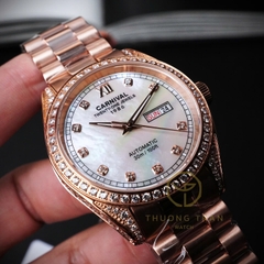 ĐỒNG HỒ NAM XÀ CỪ CARNIVAL AUTOMAITC 8907G-VH-MOP (XÀ CỪ TRẮNG)