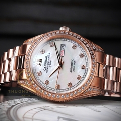 ĐỒNG HỒ NAM XÀ CỪ CARNIVAL AUTOMAITC 8907G-VH-MOP (XÀ CỪ TRẮNG)