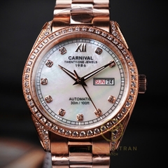 ĐỒNG HỒ NAM XÀ CỪ CARNIVAL AUTOMAITC 8907G-VH-MOP (XÀ CỪ TRẮNG)