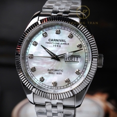 ĐỒNG HỒ NAM XÀ CỪ CARNIVAL AUTOMAITC 8131G-VT-MOP (XÀ CỪ TRẮNG)