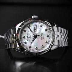 ĐỒNG HỒ NAM XÀ CỪ CARNIVAL AUTOMAITC 8131G-VT-MOP (XÀ CỪ TRẮNG)