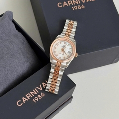 ĐỒNG HỒ NỮ CARNIVAL QUARTZ XÀ CỪ TRẮNG 8131L-CH-TK