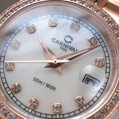 ĐỒNG HỒ NỮ CARNIVAL QUARTZ XÀ CỪ TRẮNG 8131L2-VH-TK