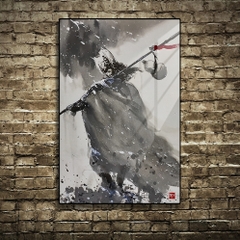 Tranh Tráng Gương Thuỷ Mặc ĐƠN THƯƠNG ĐỘC MÃ cao cấp - Kích thước 40x60cm