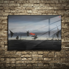 Tranh Tráng Gương Thuỷ Mặc ĐƠN THƯƠNG ĐỘC MÃ cao cấp - Kích thước 40x60cm